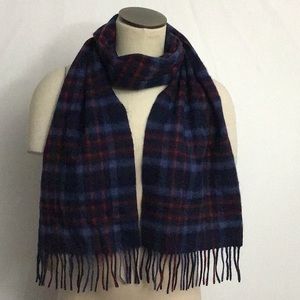 NWT House Od Bruar Tartan Cashmere Scarf Blue